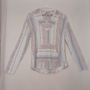 Wallflower Womens Poncho Southwestern California Surfer Style Hoodie Size Medium